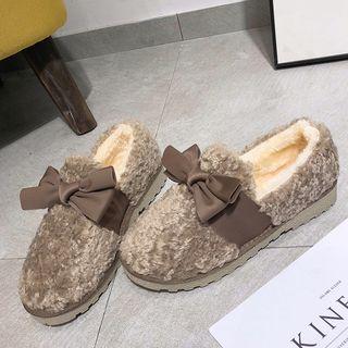 Fleece Lined Bow Slippers