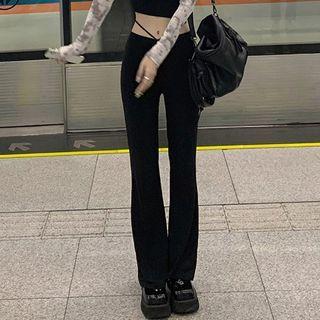 High Waist Cutout Boot Cut Pants