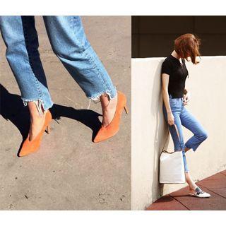 Seam-detail Frey-hem Jeans