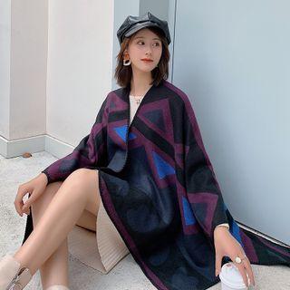 Patterned Shawl Wf226 - Purple - One Size