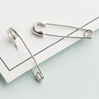 925 Sterling Silver Safety Pin Earring 1 Pair - S925 Silver - Silver - One Size