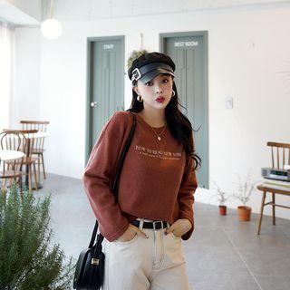 Letter-printed Brushed Fleece T-shirt