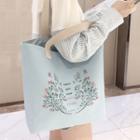 Floral Print Tote Bag Light Blue - One Size