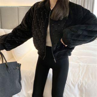Quilted Bomber Jacket Black - One Size