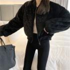 Quilted Bomber Jacket Black - One Size