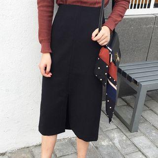 A-line Slit Midi Skirt