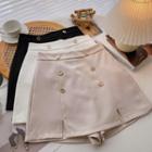 High-waist Double-breasted Skort