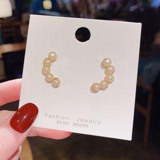Faux Pearl Earring E1920 - 1 Pair - Gold - One Size