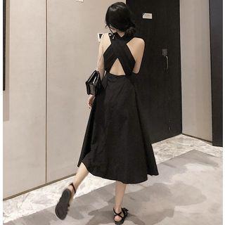 Cross Strap-back Chiffon Tank Dress