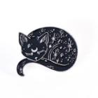 Cat Alloy Brooch Black - One Size