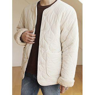 Snap-button Fleece-lined Padded Jacket