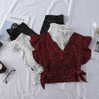 Cap-sleeve Dotted Top