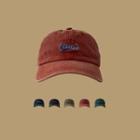 Lettering Embroidered Washed Baseball Cap