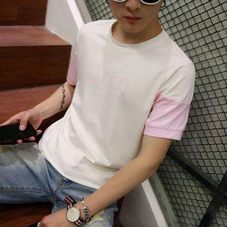 Short-sleeve Lettering Panel T-shirt