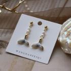 Faux Pearl Whale Tail Dangle Earring As Shown In Figure - One Size