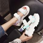 Double Buckle Detail Platform Sandals