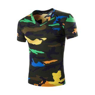 V-neck Camo Short-sleeve T-shirt