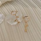 925 Sterling Silver Rose Dangle Earring 1 Pair - Rose - Gold - One Size