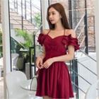 Halter-neck Off-shoulder Dress