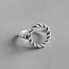 925 Sterling Silver Twist Ring Silver - One Size