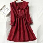 Collared Slim-cut Long-sleeve Dress