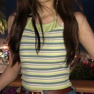 Striped Camisole Top Stripe - Green - One Size