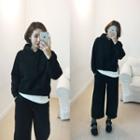 Set: Hooded Pullover + Drawstring-waist Sweatpants