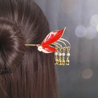 Retro Faux Pearl Leaf Hair Stick