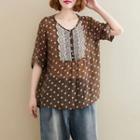 Dotted Embroidered T Shirt