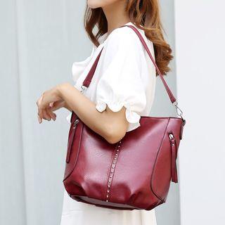 Studded Faux Leather Handbag / Crossbody Bag