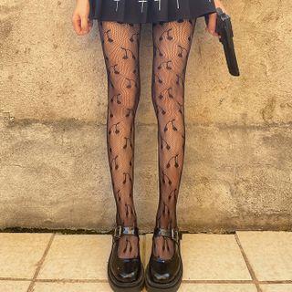 Cherry Fishnet Tights