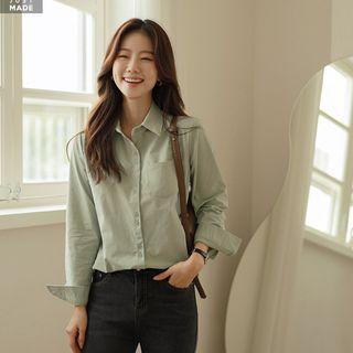 Pocket-front Button-detail Shirt