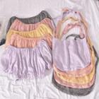 Set: Short-sleeve Plaid Blouse + Crossbody Bag