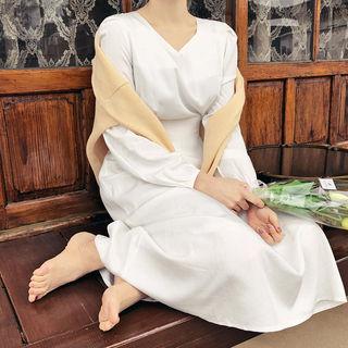 Sweetheart-neck A-line Long Dress