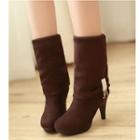 Faux Suede High-heel Knee-high Boots