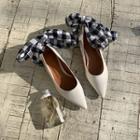 Gingham-strap Flats