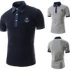 Anchor Embroidered Short Sleeve Polo Shirt