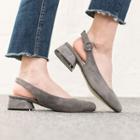 Faux-suede Sling-back Flats