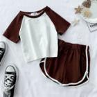 Set: Short-sleeve Raglan T-shirt + Sweatshorts