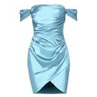 Off-shoulder Shirred Cocktail Dress