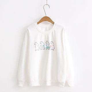 Pompom-detail Printed Pullover