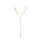 Fashion Simple Plated Gold Geometric Tassel Double 316l Stainless Steel Necklace Golden - One Size