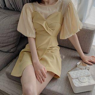 Short-sleeve Blouse / Overall A-line Dress