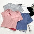Mock Two-piece Crop T-shirt In 5 Colors