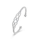 Simple And Fashion Line Cross Bangle Silver - One Size