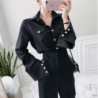 Plain Shirt / Straight Leg Pants / Set