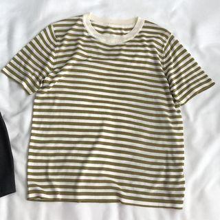 Short-sleeve Striped T-shirt Stripes - Green - One Size
