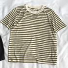 Short-sleeve Striped T-shirt Stripes - Green - One Size