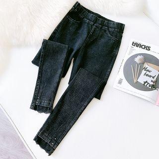 Lace Trim Skinny Jeans