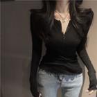 Long Sleeve Frilled Top